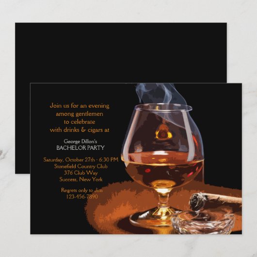 Invitation cigare et cognac (Devant / Derrière)