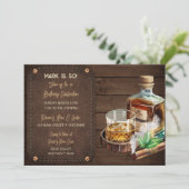 Invitation Cigare Whisky Bourbon Cuir Bois Masculin (Debout devant)