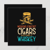 Invitation Cigares de week-end avec une chance de Whisky (Devant / Derrière)