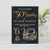 Invitation Cigares et Bourbon fête d'anniversaire (Debout devant)