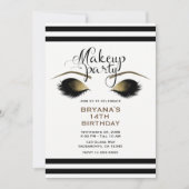 Invitation Cils de Maquillage Glam Gold Beauté Sur Mesure Soi (Devant)