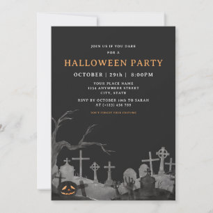 Invitation Cimetière de citrouilles effrayantes Soirée Hallow
