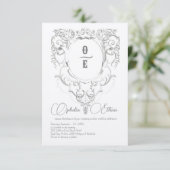 Invitation Cimetière de Monogramme gris victorien mariage (Debout devant)