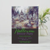Invitation Cimetière déplaisant Graves Dîner d'Halloween (Debout devant)