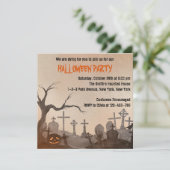 Invitation Cimetière Éffrayant de la fête d'Halloween pour ad (Debout devant)