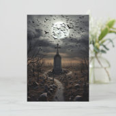 Invitation Cimetière gothique de la fête d'Halloween (Debout devant)