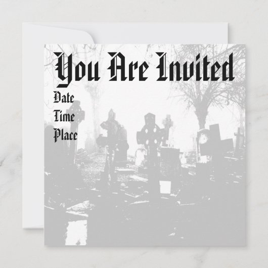 Invitation Cimetière gothique déplaisant (Dos)