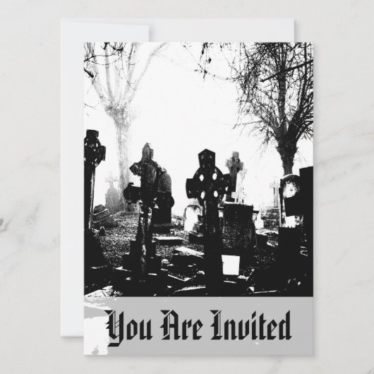 Invitation Cimetière gothique effrayant (Devant)