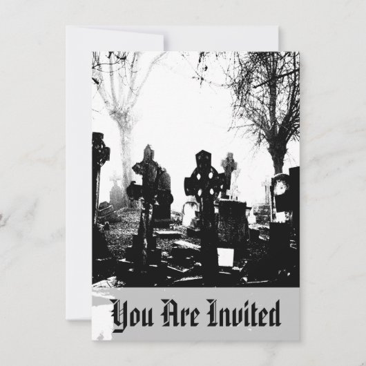 Invitation Cimetière gothique effrayant (Devant)