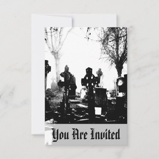 Invitation Cimetière gothique effrayant (Devant)