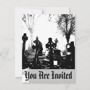 Invitation Cimetière gothique effrayant