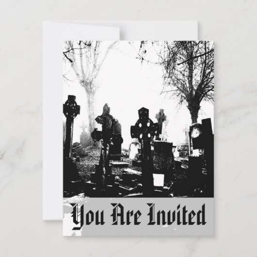 Invitation Cimetière gothique effrayant (Devant)