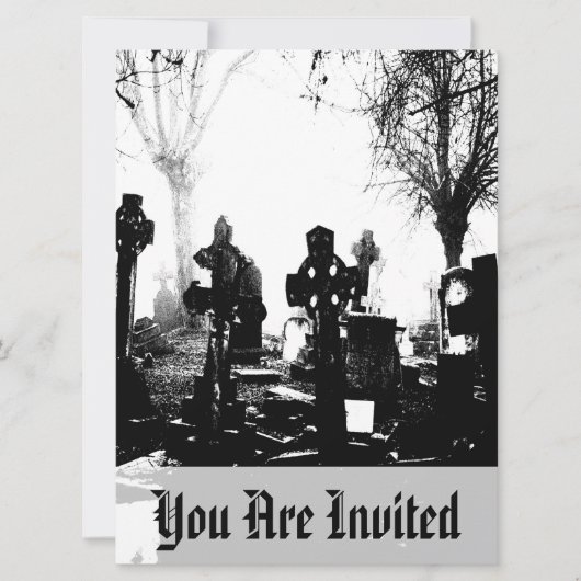 Invitation Cimetière gothique effrayant (Devant)