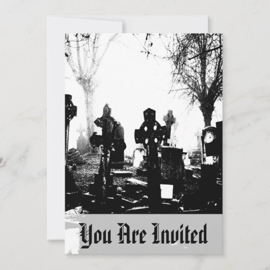 Invitation Cimetière gothique effrayant (Devant)