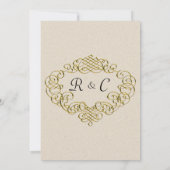 Invitation Cimetière Mariage d'or Monogrammé Mariage d'élégan (Dos)