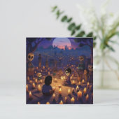 Invitation Cimetière "Marigold Meadows" Jour des Morts (Debout devant)