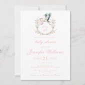 Invitation Cimetière rose mignonne Cimetière bébé Fille Douch (Devant)