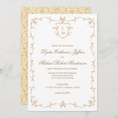 Invitation Cimier baroque | Mariage de monogramme (Devant / Derrière)