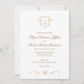 Invitation Cimier baroque | Mariage de monogramme (Devant)
