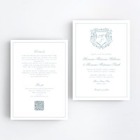 Cimier bleu Dusty QR RSVP Mariage tout-en-un
