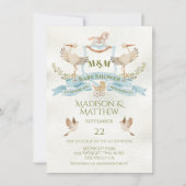 Invitation Cimier Crest Aquarelle bébé garçon douche (Devant)