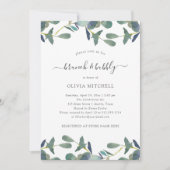 Invitation Cimier d'Eucalyptus | Brunch Feuille vert et bulle (Devant)