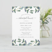 Invitation Cimier d'Eucalyptus | Dîner de répétition Feuille  (Debout devant)