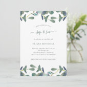 Invitation Cimier d'Eucalyptus | Feuilles verts Siroter et vo (Debout devant)