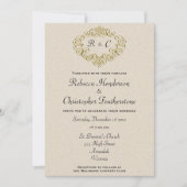 Invitation Cimier doré Élégance monographique : Mariage beige (Devant)