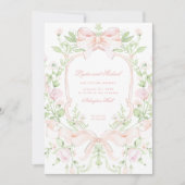 Invitation Cimier doux avec des vaches Mariages roses blanche (Devant)