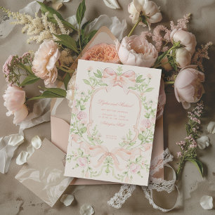 Invitation Cimier doux avec des vaches Mariages roses blanche