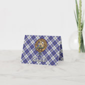 Invitation Cimier du clan MacPherson sur tartan bleu de robe (Devant)