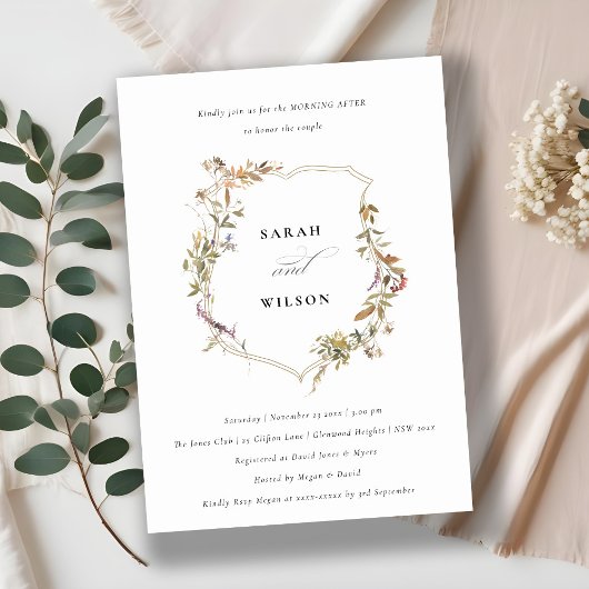 Invitation Cimier Fleur sauvage rose rousse Dusky Après Matin