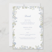 Invitation Cimier Floral Bleu Doux Romantique Tout en un Mari (Dos)