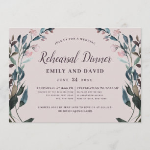Invitation Cimier Jardin Mauve Purple Floral Mariage Répétiti