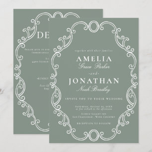 Invitation Cimier Mariage victorien
