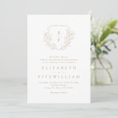 Invitation Cimier monogramme en fleurs de cerisier simples d' (Debout devant)