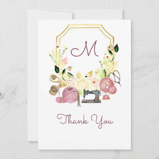 Invitation Cimier Monogramme pour coudre (Devant)