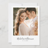 Invitation Cimier noir blanc Monogramme Mariage Photo (Dos)