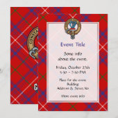 Invitation Cimier Rose de clan sur Tartan (Devant / Derrière)