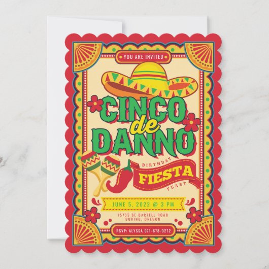 Invitation Cinco de Danno Fiesta (Devant)