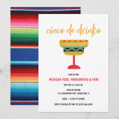 Invitation Cinco de Drinko Funny Cinco de Mayo (Devant / Derrière)