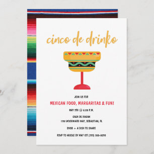 Invitation Cinco de Drinko Funny Cinco de Mayo