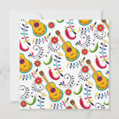 Invitation Cinco de Mayo Cactus Fleurs folkloriques (Dos)