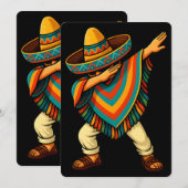 Invitation Cinco de Mayo Dabbing Mexicain Poncho (Devant / Derrière)