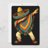 Invitation Cinco de Mayo Dabbing Mexicain Poncho (Dos)