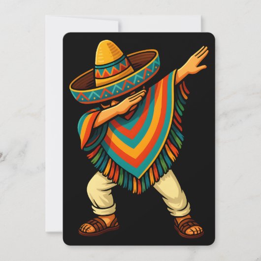 Invitation Cinco de Mayo Dabbing Mexicain Poncho (Devant)