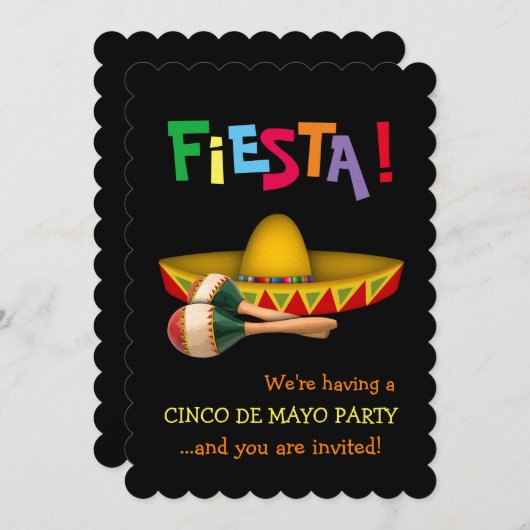Invitation Cinco de Mayo Fiesta (Devant / Derrière)