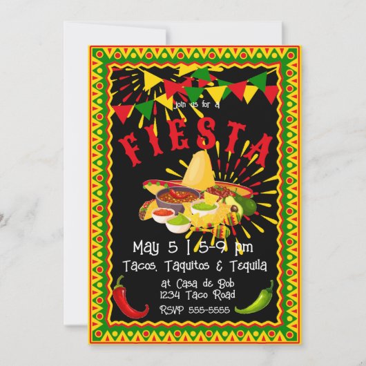 Invitation Cinco de Mayo Fiesta Salsa (Devant)