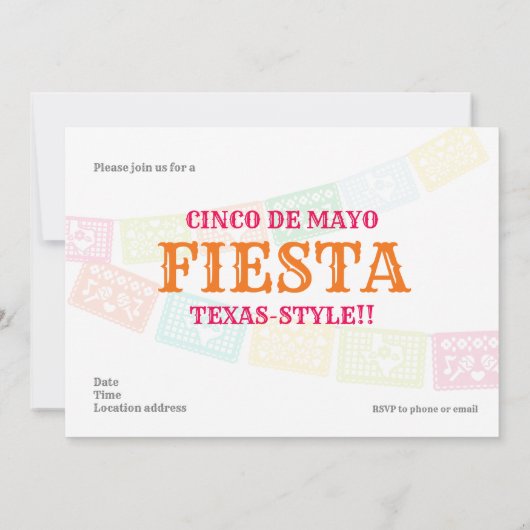 Invitation Cinco de Mayo Fiesta Texas (Dos)